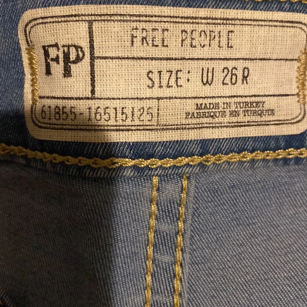 FREE PEOPLE Just Float On Wide Leg Denim Pant Jeans 26β Light Blue $78 EUC - Picture 12 of 16